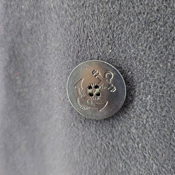 Vintage L.L. Bean Women’s Navy Wool Cashmere Blend Double-Breasted Pea Coat Size - Picture 6 of 16